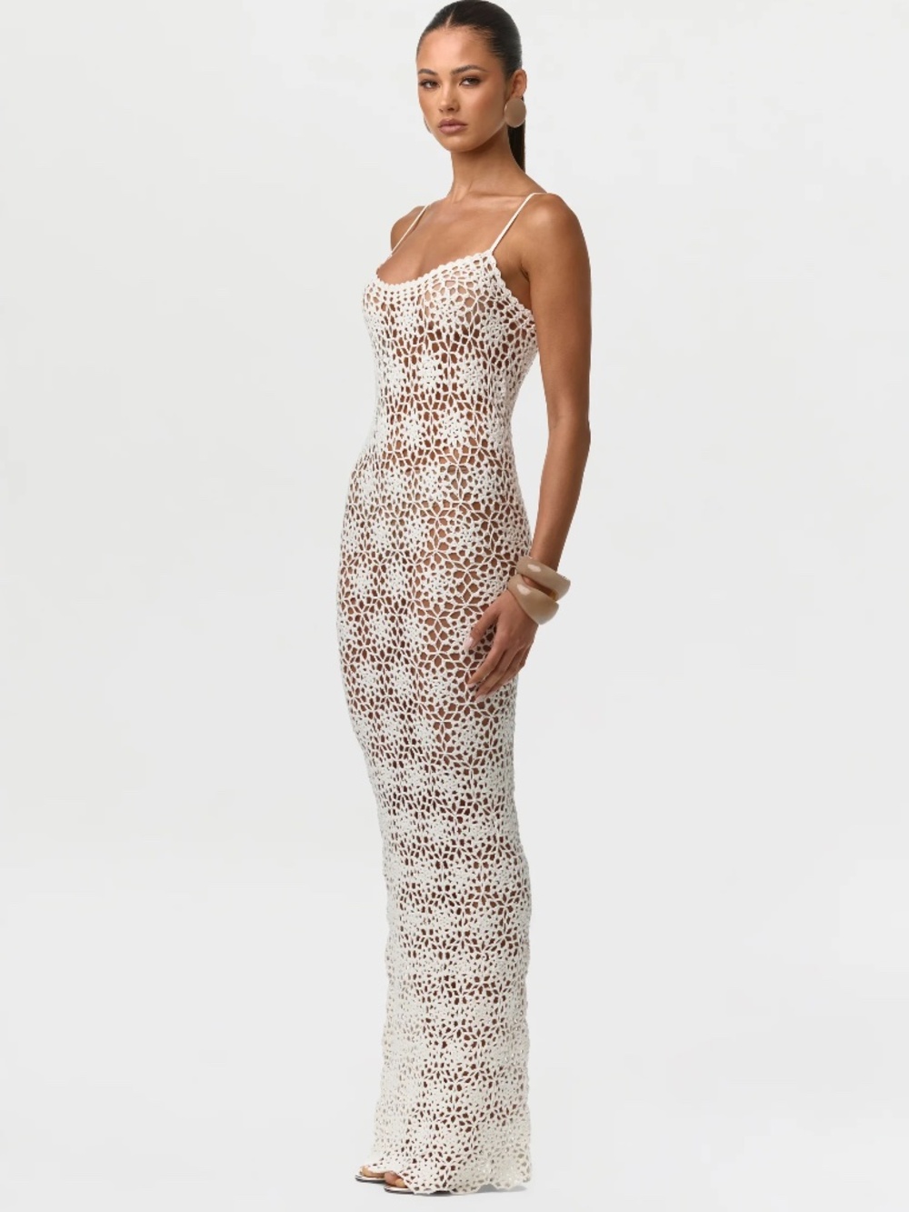NWT Naked Wardrobe Knit Crochet Maxi Dress